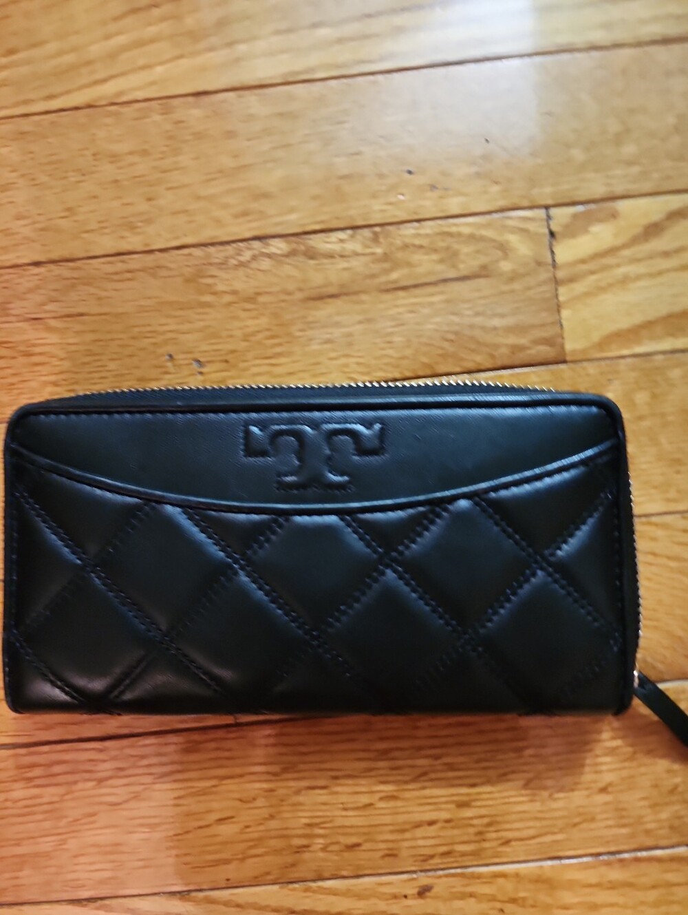 Tory Burch Savannah Quilted Zip-Around Continental Leather Wallet - Black